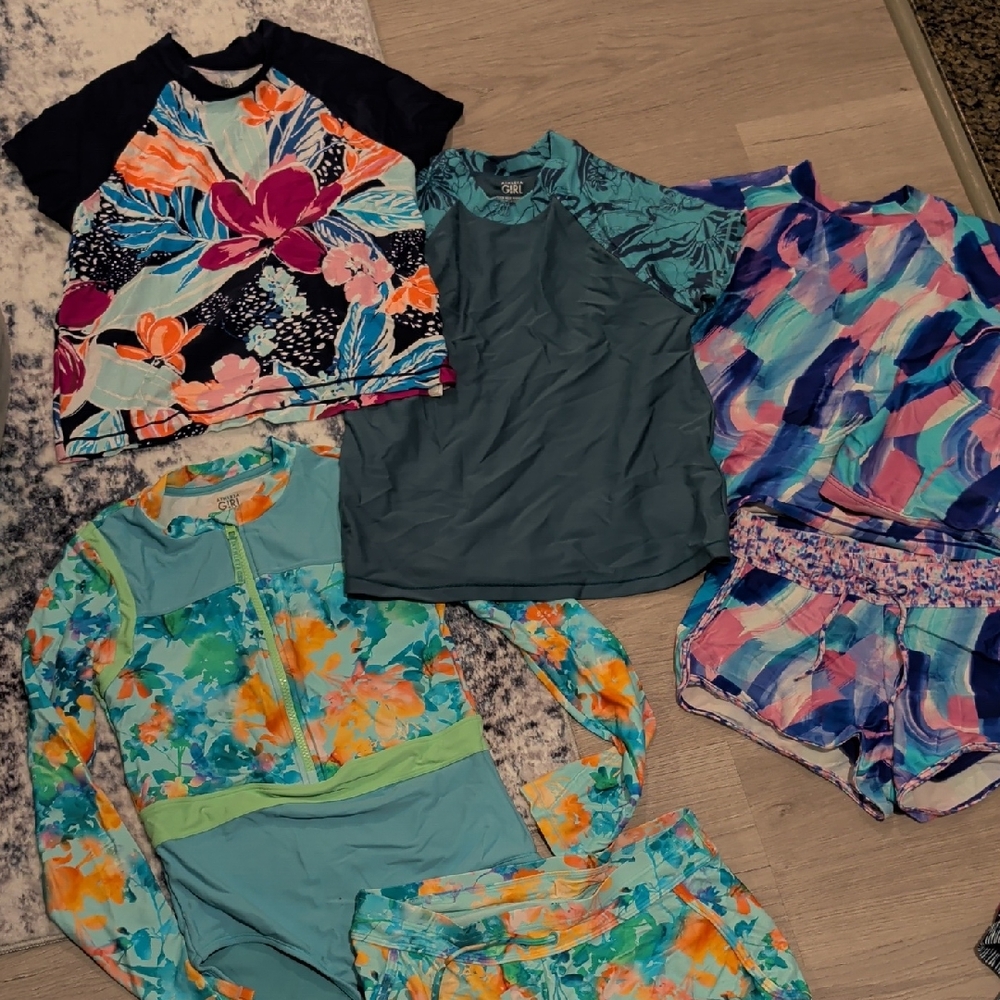 Athleta Kids Swim Rashguards - Floral and Abstract Designs